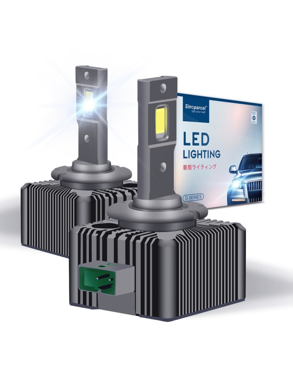 Sinoparcel D1S/D1R LED Headlight Bulb - 6000K 35W High and Low Beam Xenon HID Replacement Lights - Pack of 2