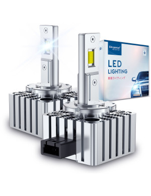 Sinoparcel D1S LED Headlight Bulb - 400% More Brightness 6000K 35W Xenon HID Replacement Lights -2Pcs