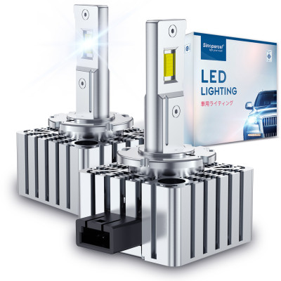 Sinoparcel D3S LED Headlight Bulb - 400% More Brightness 6000K 35W Xenon HID Replacement Lights -2Pcs