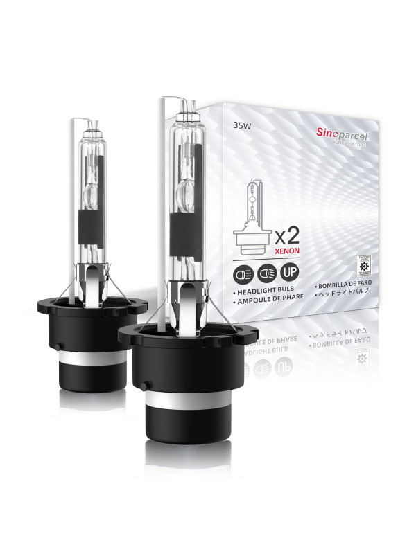 Sinoparcel D2R Headlight Bulb -6000K 35W Replacement Xenon HID Bulb -2 Yrs Warranty- Pack of 2