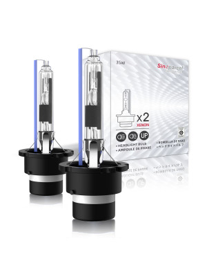 Sinoparcel D2R Headlight Bulb -8000K 35W Replacement Xenon HID Bulb -2 Yrs Warranty- Pack of 2