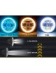 Sinoparcel 7 Inch Round LED Headlights with Blue Halo Ring,for Jeep Wrangler TJ JK JKU with DRL/Turn Signal with H4-H13 Adapter