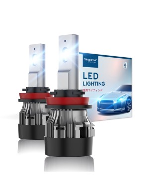 Sinoparcel H11 LED Headlight Bulbs Low Beam, H9 High Beam or H11/H8 Fog Light Bulb -60W/Set, Pack of 2